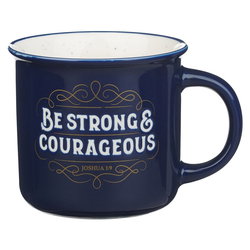 Image of Mug Navy Strong & Courageous Josh. 1:9