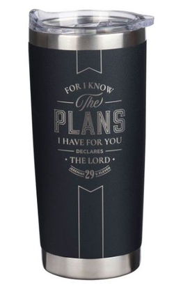 Image of Tumbler SS Black I Know the Plans Jer. 29:11