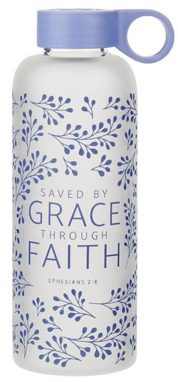 Image of Water Bottle Glass Saved by grace Eph. 2:8