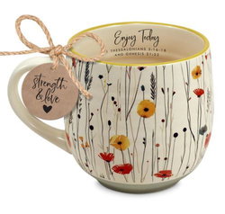 Image of Mug Enjoy Today Floral Strength And Live