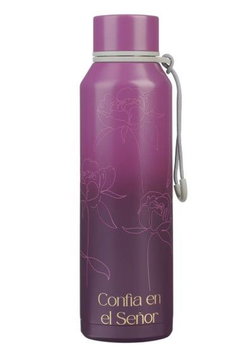 Image of Water Bottle SS Purple Confía en el Señor Prov. 3:5