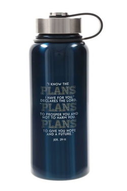 Image of Water Bottle SS Blue Grad Plans Jer. 29:11