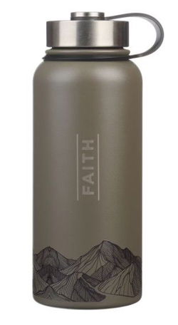 Image of Water Bottle SS Brown Faith Mountains Matt. 17:20