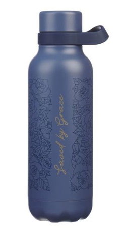 Image of Water Bottle SS Blue Saved By Grace