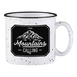 Image of White Campfire Mug – Mountains are Calling White Campfire Mug