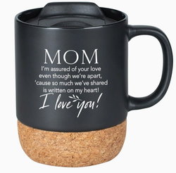 Image of Mom I’m Assured – Cork Mug With Lid