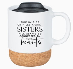 Image of Side By Side…Sisters Cork Mug With Lid