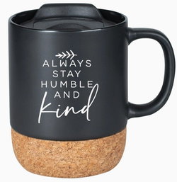 Image of Always Stay Humble – Cork Mug With Lid
