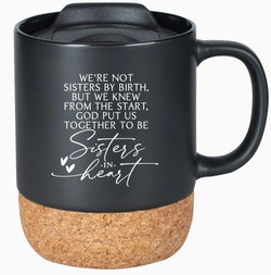 Image of Sisters in Heart – Cork Bottom Mug With Lid