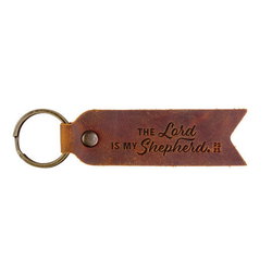 Image of Leather Key Fob The Lord is My Shepherd Ps 23