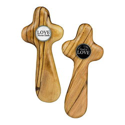 Image of Olive Wood Wedding Comfort Crosses in Gift Box