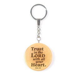 Image of Olive Wood Keychain – Trust in the Lord Prov 3:5