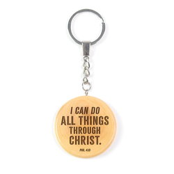 Image of Olive Wood Keychain – I Can Do All Things Phil 4:13