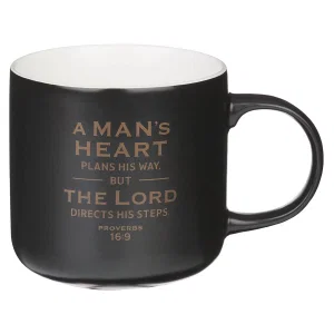 Mug Black A Man's Heart Plans His Way Prov. 16:9