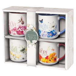 Image of Mug Set 4 pc Love, Hope, Pray, Be Still