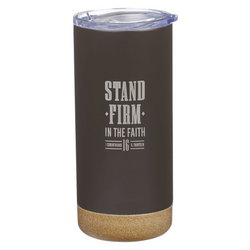 Image of Tumbler SS Black Stand Firm In The Faith 1 Cor. 16:13