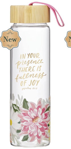 Image of Water Bottle Glass In Your Presence There Is Fullness Of Joy Ps. 16:11