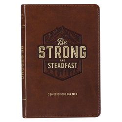 Image of Be Strong and Steadfast Brown Faux Leather Daily Devotional