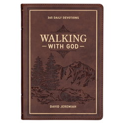 Image of Walking With God Large Print Brown Faux Leather Devotional