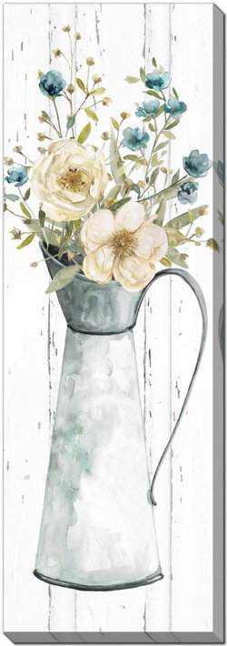 Image of Farmhouse Flower Bouquet II Canvas 12×36