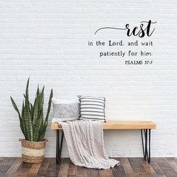 Image of Wall Plaque Psalm 37:7 Emily Martin Collection 6×6