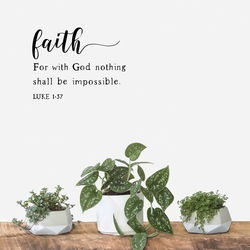 Image of Wall Plaque Luke 1:37  Emily Martin Collection 6×6