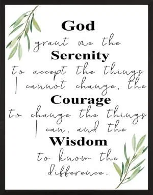 Farmhouse Black Serenity Prayer 11x14