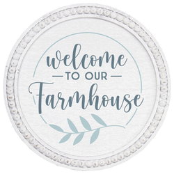 Image of Beaded Art Round – Welcome Farmhouse 14′