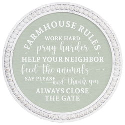 Image of Beaded Art Round – Farmhouse Rules Green 14′