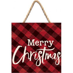 Image of Hanging Sign Merry Christmas Red 7′