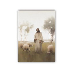 Image of Jesus & Sheep Canvas 5×7