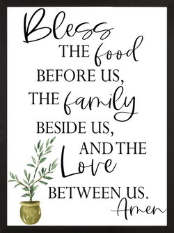 Image of Farmhouse Black Bless the Love Between Us 18×24