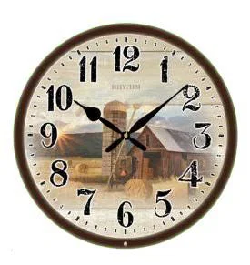 Hymns Melody 11" Round Clock- Autumn Farm