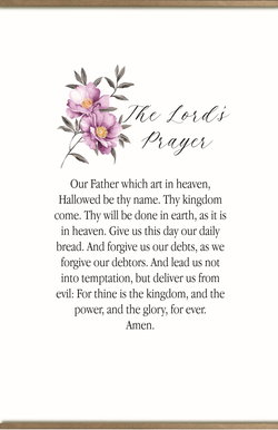 Image of The Lord’s Prayer Floral Canvas Wall Hanging 36′ x 24′