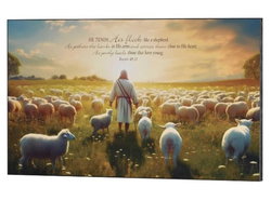 Image of Wall Plaque Jesus & His Sheep
