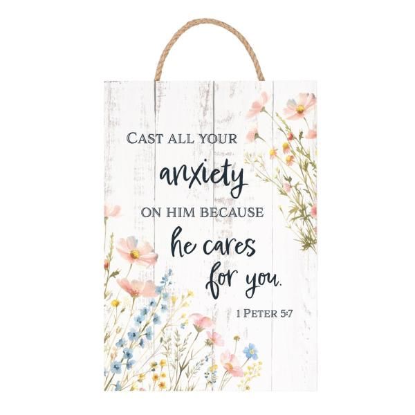 Image of Wood-N-Rope Sign He Cares For You 7×10