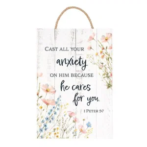 Wood-N-Rope Sign He Cares For You 7x10