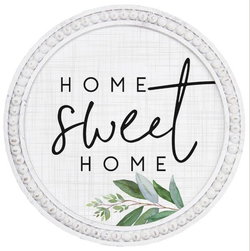 Image of Home Sweet Home Beaded Round Wall Art