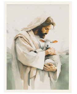 Image of Jesus And Lamb Wall Art 18′ x 24′ x .75′