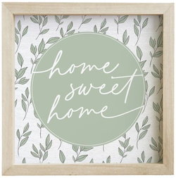 Image of Home Sweet Leaf Pattern Wall Art 24′ x 24′ x 1.5′