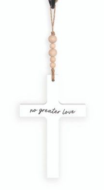 Image of Hanging Cross – No Greater Love 4.25 x 6.5