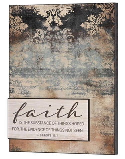 Image of Stacked Wall Plaque Faith Is The Substance