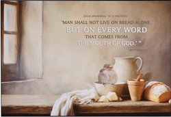 Image of Wall Plaque Man Shall Not Live On 16×11