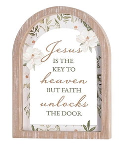 Image of Framed Arch Jesus Is The Key White 11×15