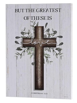 Image of Wall Plaque – Greatest of These 12 x 16