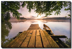 Image of Misty Morning on Lake Placid Canvas 22’x28′