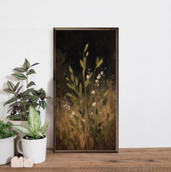 Image of Framed Art Field Grass With White Flower