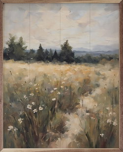 Image of Framed Art- Dirt Road In A Field