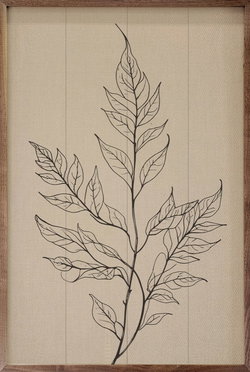 Image of Framed Art- Single Branch With Full Leaves