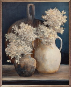 Image of Framed Art- Golden Hydrangeas I White By Julia Purinton